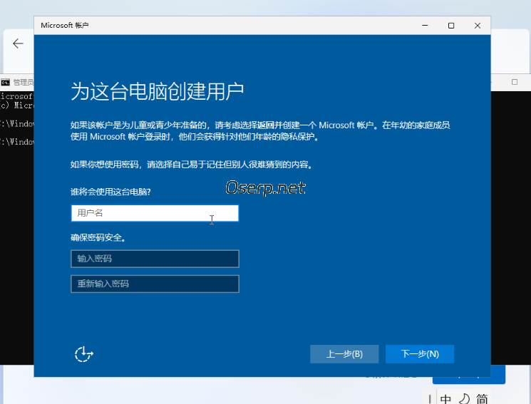 图片[3]-Windows 11如何跳过联网验证和绕过 Microsoft 帐户登录要求？-oserp